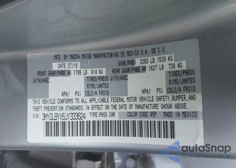 2018 Toyota Yaris Ia from USA, damaged, VIN 3MYDLBYV6JY333624